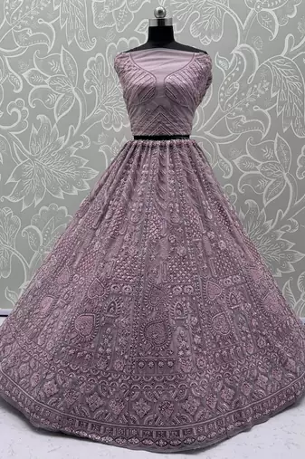 pink net sequins lehenga set choli with dupatta with dupatta