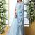 sky blue thread work georgette bridesmaid lehenga choli