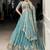 sky blue organza zari weaving engagement wear lehenga choli