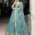 sky blue organza zari weaving engagement wear lehenga choli