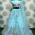 blue embroidered net engagement wear lehenga choli