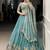 sky blue organza zari weaving engagement wear lehenga choli