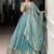 sky blue organza zari weaving engagement wear lehenga choli