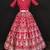 red digital printed silk festival wear lehenga choli