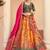 orange banarasi silk wedding wear lehenga choli with dupatta
