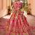 rani pink banarasi silk thread embroidered lehenga choli