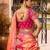 rani pink banarasi silk thread embroidered lehenga choli