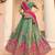 teal green sequins embroidered banarasi silk lehenga choli