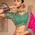 teal green sequins embroidered banarasi silk lehenga choli