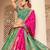 teal green sequins embroidered banarasi silk lehenga choli