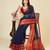 navy blue woven semi cotton saree