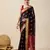 black woven banarasi semi cotton saree