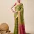 green woven banarasi semi cotton saree