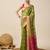 green woven banarasi semi cotton saree