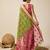 green woven banarasi semi cotton saree