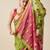 green woven banarasi semi cotton saree