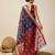 navy blue woven banarasi semi cotton saree