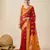 red woven banarasi semi cotton saree