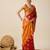 red woven banarasi semi cotton saree