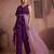 Wine organza two-piece co-ord set with cutdana & moti hand embroidery