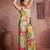 Elegant green muslin cord set with vibrant floral print