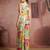Elegant green muslin cord set with vibrant floral print