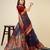 navyblue soft semi cotton saree with blouse piece