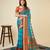 skyblue soft semi cotton saree with blouse piece