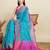 blue patola silk blend saree with contrast weave meenakari & tassels