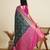 green patola silk blend saree with contrast weave meenakari & tassels