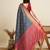 grey patola silk blend saree with contrast weave meenakari & tassels