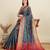 grey patola silk blend saree with contrast weave meenakari & tassels