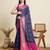 navy blue patola silk blend saree with contrast weave meenakari & tassels