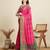 pink patola silk blend saree with contrast weave meenakari & tassels