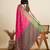 pink patola silk blend saree with contrast weave meenakari & tassels
