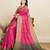 pink patola silk blend saree with contrast weave meenakari & tassels