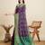 purple patola silk blend saree with contrast weave meenakari & tassels