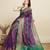 purple patola silk blend saree with contrast weave meenakari & tassels