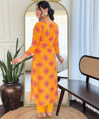  Rayon Embroidery work Straight Kurta with Pant and Dupatta Set 3