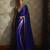 dark blue georgette sequin saree with blouse