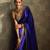 dark blue georgette sequin saree with blouse