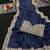 dark blue georgette sequin saree with blouse
