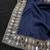 dark blue georgette sequin saree with blouse