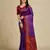 purple traditional pure patola saree with contrast weave
