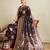 brown satin saree with rich zari motifs