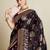 wine satin saree with contrast zari border and blouse