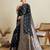 black satin saree with contrast zari border and blouse