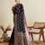 wine satin saree with contrast zari border and blouse
