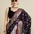 wine satin saree with contrast zari border and blouse