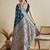 blue satin saree with contrast zari border and blouse